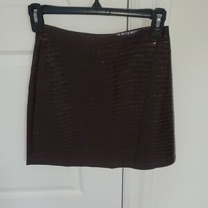 Dynamite Brown Faux Croc Skirt